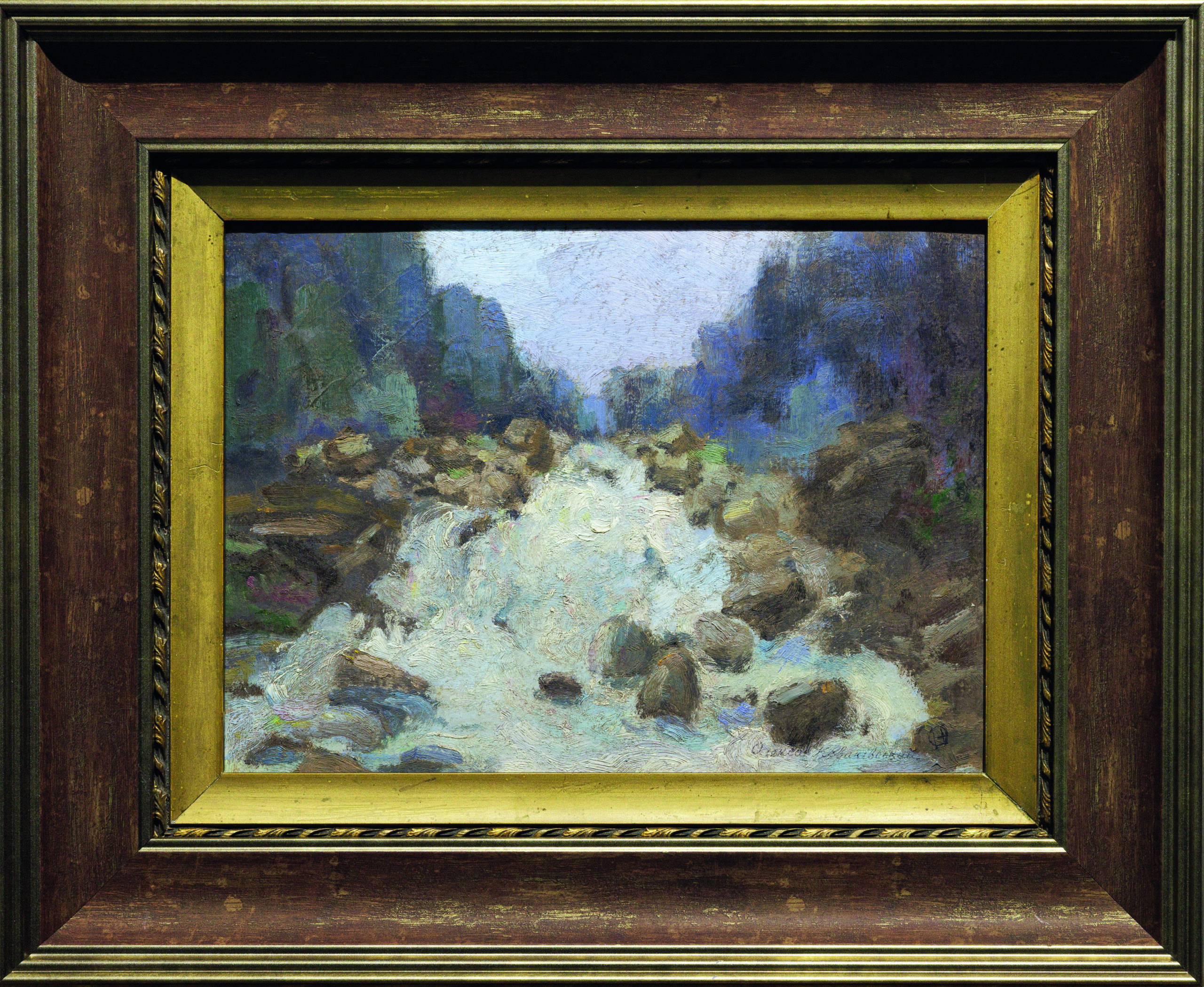 Олекса Новаківський «Гірський пейзаж із водоспадом»